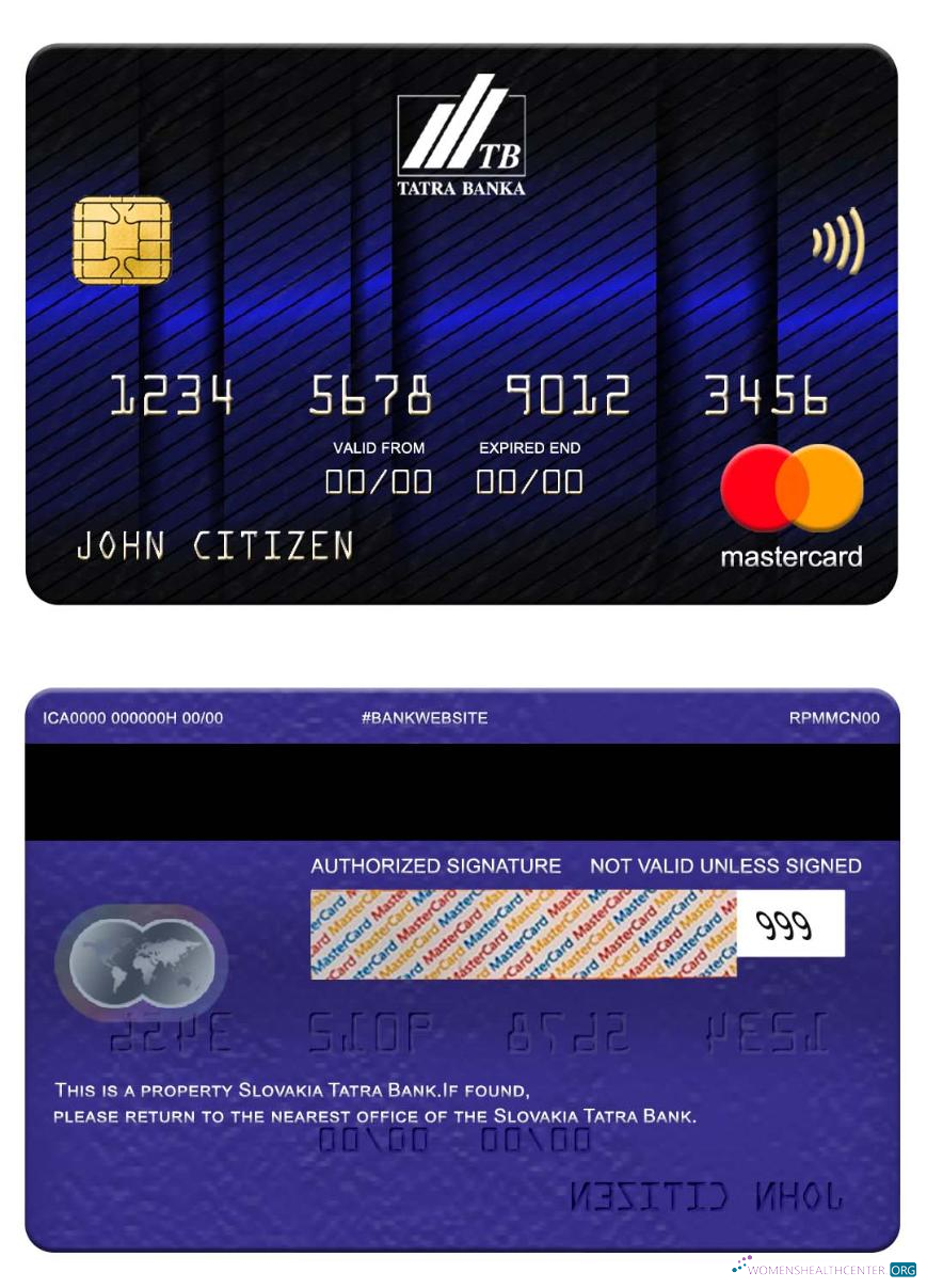 Download Slovakia Tatra Bank mastercard Photoshop template